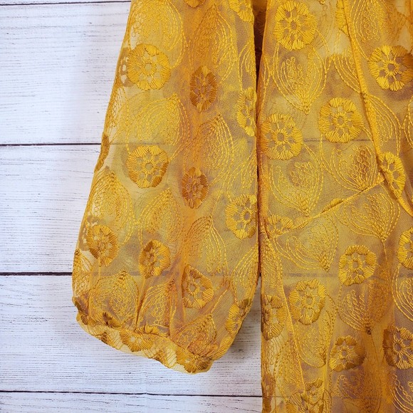 Elestory Enchanted Lace Embroidered Floral Maxi See Through Dress Size XL NWT - Picture 4 of 9